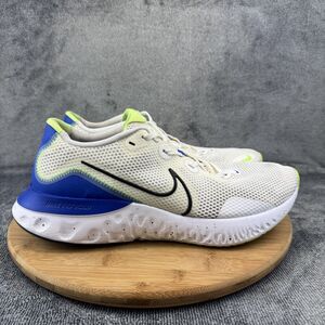 Nike Renew Run 2 Shoes Mens Size 11 White Volt Blue Running CW5844-100